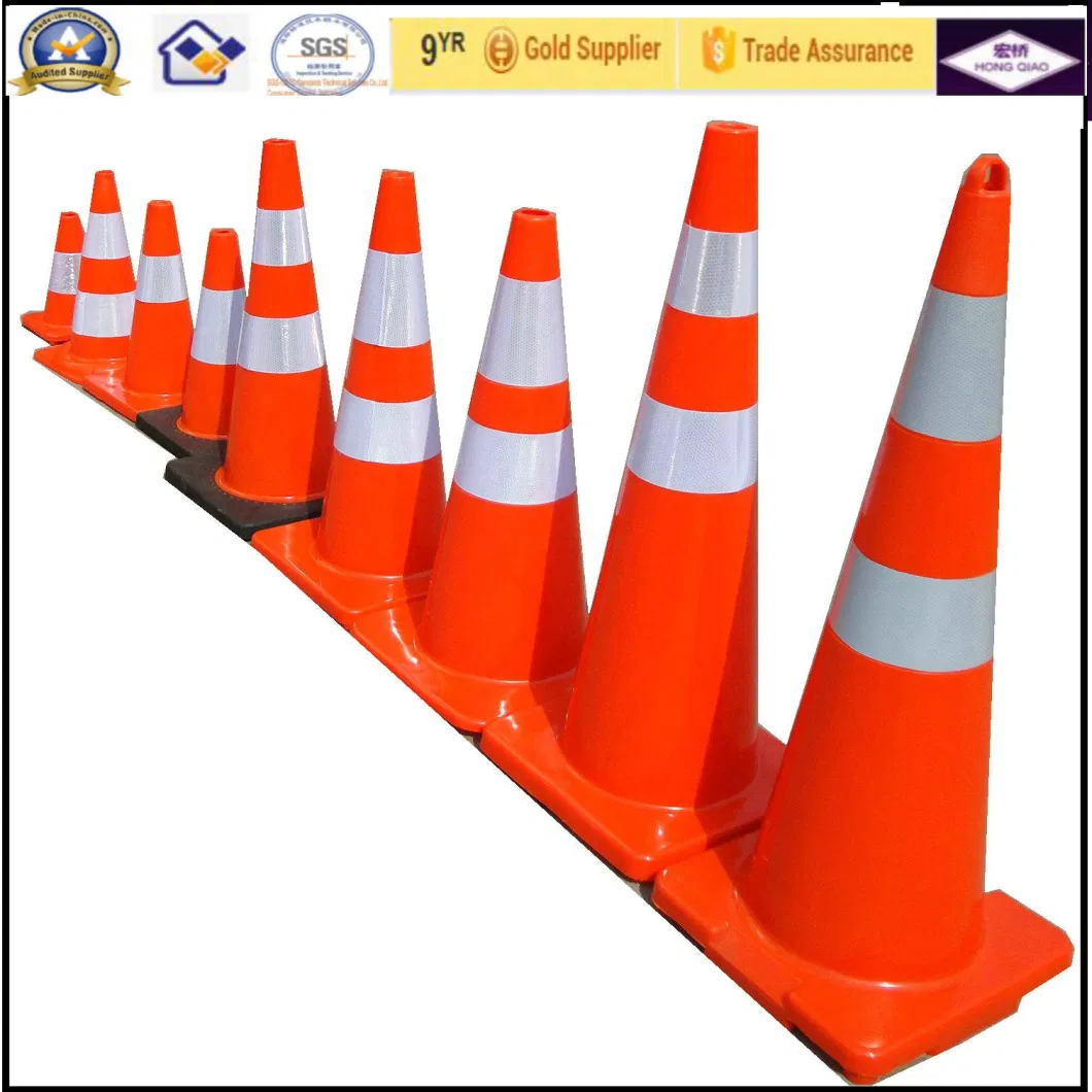 28′′ Flexible Orange Reflective Soft PVC Safety Traffic Cones
