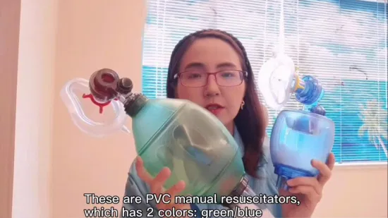 Réanimateur manuel en PVC Usine de sac Ambu en PVC Réanimateur manuel en PVC pour enfants pédiatriques adultes Taille infantile vert avec CE, FDA