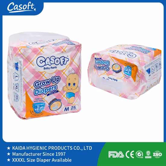 Casoft tout nouveau design super doux ultra mince respirant bébé couche-culotte forte absorption de haute qualité infantile tirer vers le haut fournisseur de couches