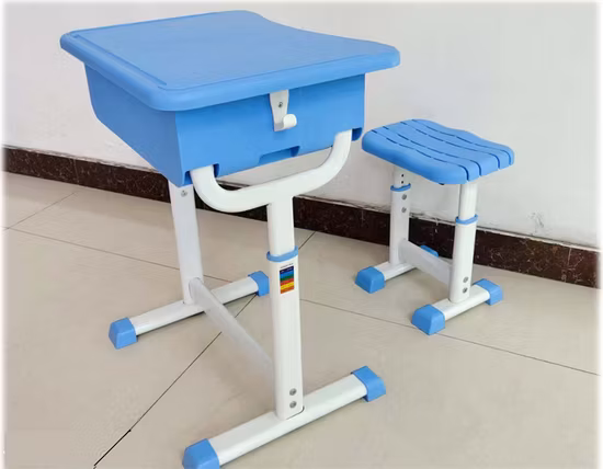 Table d'étude à cadre métallique en plastique et réglable, simple et moderne, avec chaise pour l'école
